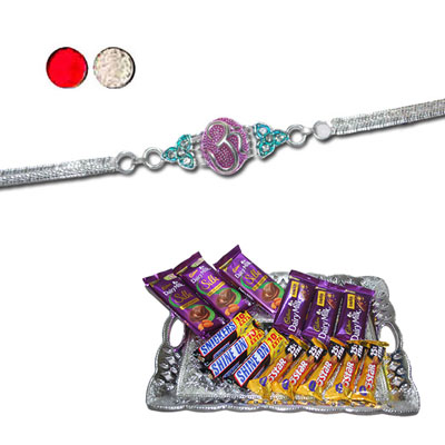 "Rakhi - SIL-6010 A (Single Rakhi), Choco Thali - code RC10 - Click here to View more details about this Product
